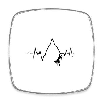 Ecg Heartbeat Graphic Bouldering Mountaineering Bo - Square fridge magnet - white - Front