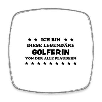 Golferin Minigolf Lustiger Spruch Golf Geschenk - Viereckiger Kühlschrankmagnet - Weiß - Vorne