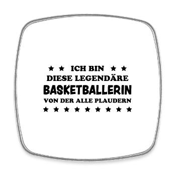 Basketballerin Lustiger Spruch Basketball Geschenk - Viereckiger Kühlschrankmagnet - Weiß - Vorne