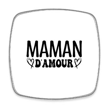 Maman d'amour, fêtes des mères. cadeau maman, mère - Magnet carré - blanc - Devant