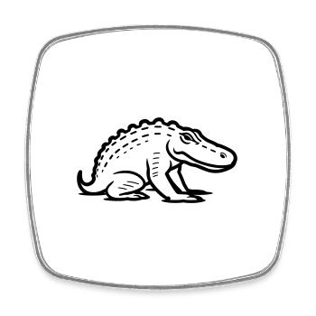 crocodile - Square fridge magnet - white - Front