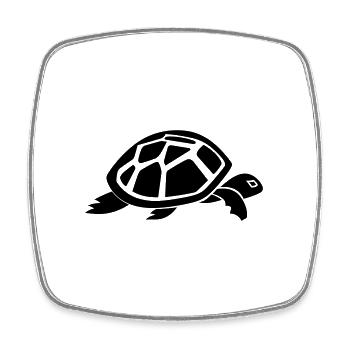Tortoise - Square fridge magnet - white - Front