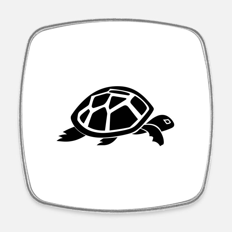 Tortue - Magnet carré - blanc