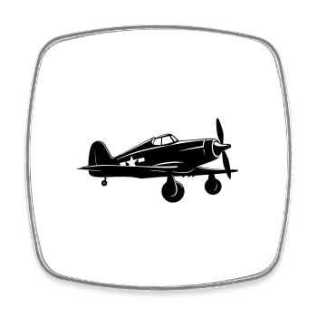 Fighter jet - Square fridge magnet - white - Front
