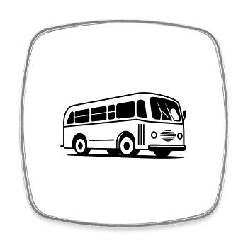 Bus - Square fridge magnet - white - Front