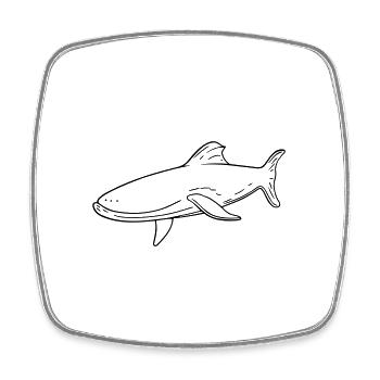 Baleine - Magnet carré - blanc - Devant