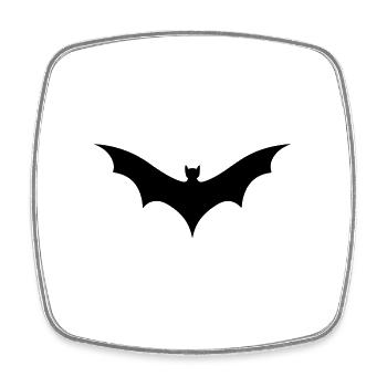 Fledermaus - Viereckiger Kühlschrankmagnet - Weiß - Vorne