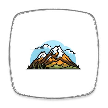 Berge Wandern Symbol - Viereckiger Kühlschrankmagnet - Weiß - Vorne