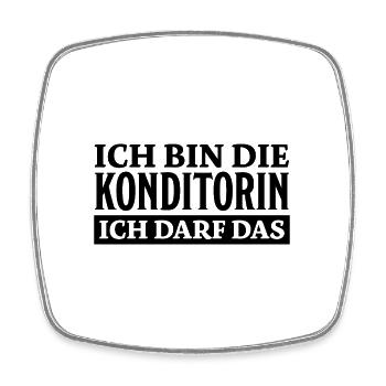 Konditorin Spruch Backen Witz Konditorin Geschenk - Viereckiger Kühlschrankmagnet - Weiß - Vorne