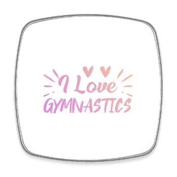 Ich liebe Gymnastik - Viereckiger Kühlschrankmagnet - Weiß - Vorne