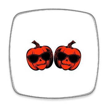 Halloween Kürbis Symbol - Viereckiger Kühlschrankmagnet - Weiß - Vorne