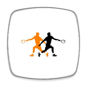 Tennis Spieler Silhouette - Viereckiger Kühlschrankmagnet - Weiß - Vorne