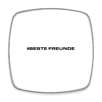 Freundschaft Beste Freunde Herzen Liebe - Viereckiger Kühlschrankmagnet - Weiß - Vorne