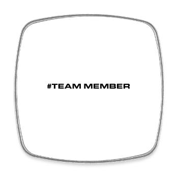 Team Member Heart Love - Square fridge magnet - white - Front