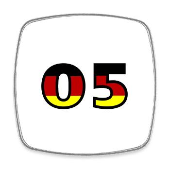 Maillot Allemagne numéro 5 - Magnet carré - blanc - Devant