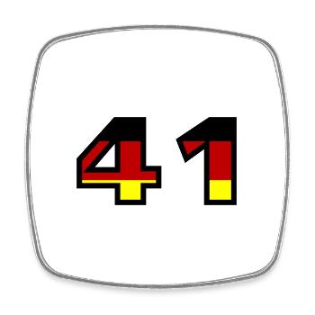 41 Numéro Allemagne Jersey - Magnet carré - blanc - Devant