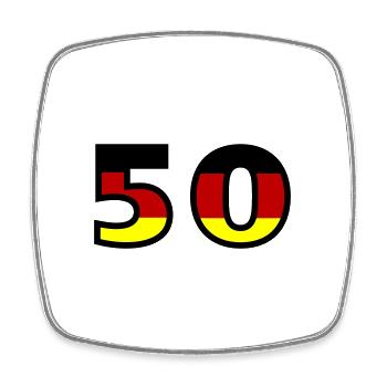 Maillot Allemagne numéro 50 - Magnet carré - blanc - Devant