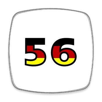 56 Number Germany Jersey - Square fridge magnet - white - Front