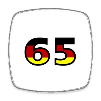 65 Number Germany Jersey - Square fridge magnet - white - Front
