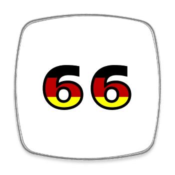 66 Numéro Allemagne Jersey - Magnet carré - blanc - Devant