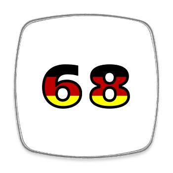 68 Numéro Allemagne Jersey - Magnet carré - blanc - Devant