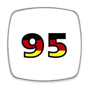 Maillot Allemagne numéro 95 - Magnet carré - blanc - Devant