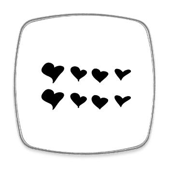 Hearts symbol love heart pattern - Square fridge magnet - white - Front