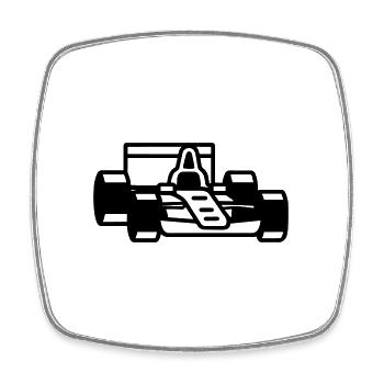 F1-Rennwagen - Viereckiger Kühlschrankmagnet - Weiß - Vorne