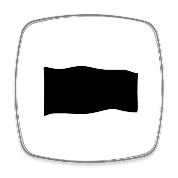 Drapeau de symbole de forme - Magnet carré - blanc - Devant