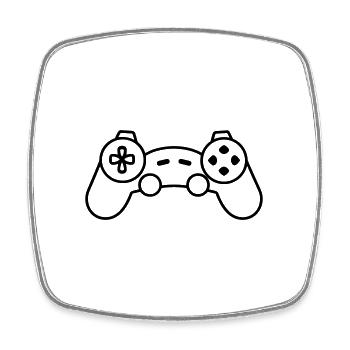 Video game controller - Square fridge magnet - white - Front