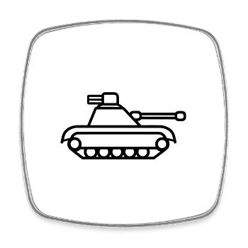 Panzer - Viereckiger Kühlschrankmagnet - Weiß - Vorne