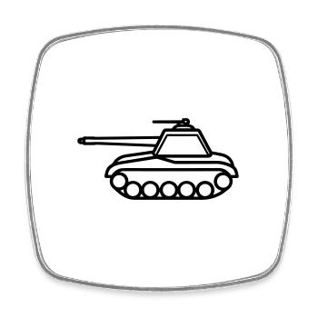 Panzer - Viereckiger Kühlschrankmagnet - Weiß - Vorne