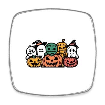 Halloween Symbol Party Team - Viereckiger Kühlschrankmagnet - Weiß - Vorne