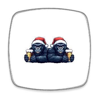 L’équipe de la bière de Noël Gorilla - Magnet carré - blanc - Devant