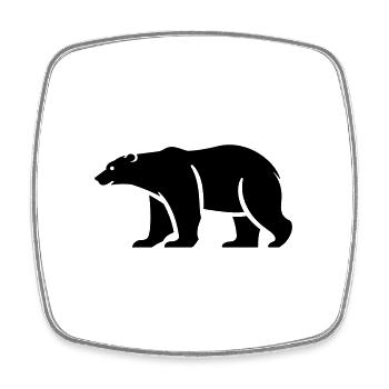 Polar bear - Square fridge magnet - white - Front