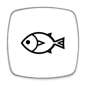 Fish - Square fridge magnet - white - Front