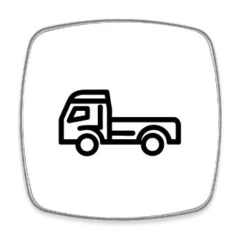 Lkw - Viereckiger Kühlschrankmagnet - Weiß - Vorne