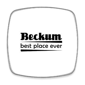 Beckum - Stadt best place ever - Viereckiger Kühlschrankmagnet - Weiß - Vorne