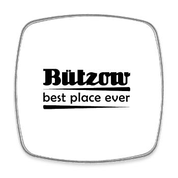 Bützow - Stadt best place ever - Viereckiger Kühlschrankmagnet - Weiß - Vorne