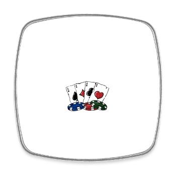CARD I OLOGIST Funny Poker Humor Poker Player - Viereckiger Kühlschrankmagnet - Weiß - Vorne