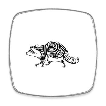 Raccoon Tribal Tattoo - Square fridge magnet - white - Front