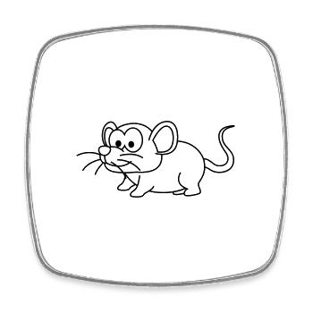 Mouse Comic Animal - Square fridge magnet - white - Front