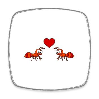 Fourmi Comic Couple amour - Magnet carré - blanc - Devant