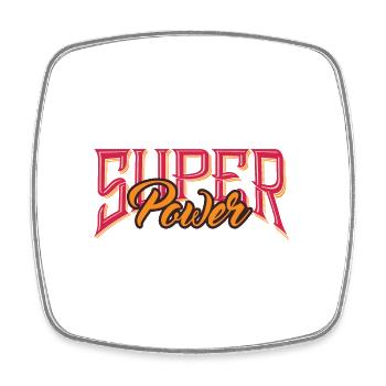 Super Power - Square fridge magnet - white - Front