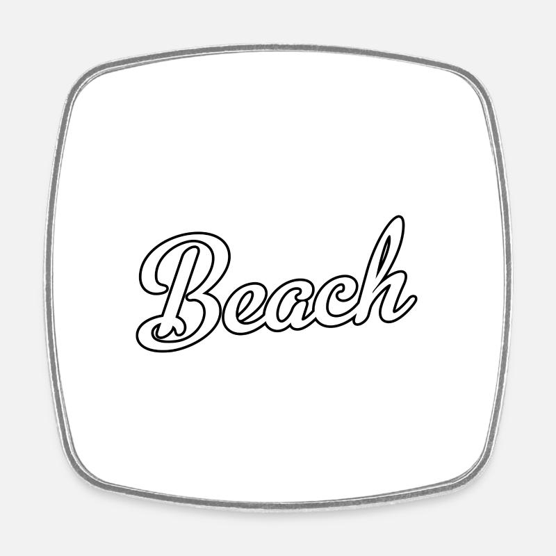 Plage - Magnet carré - blanc
