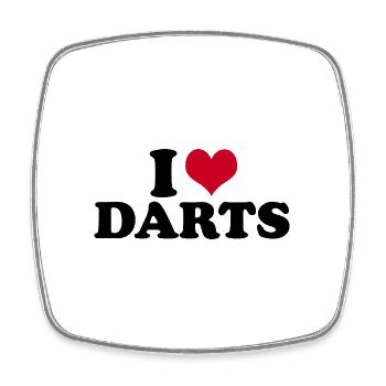 I Love Darts Dart Darten - Viereckiger Kühlschrankmagnet - Weiß - Vorne