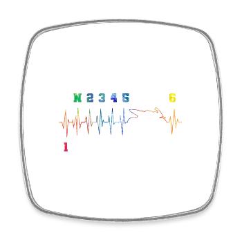 Ecg Heartbeat Dirt Biker Motorcycle Enduro Motocro - Viereckiger Kühlschrankmagnet - Weiß - Vorne