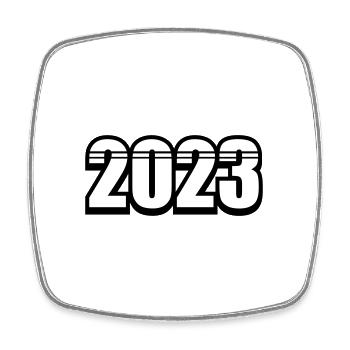2023 Linie - Viereckiger Kühlschrankmagnet - Weiß - Vorne