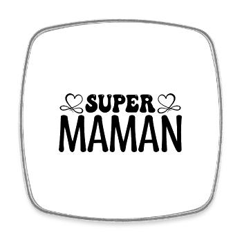 Super maman. Cadeau maman, fêtes des mères. maman. - Magnet carré - blanc - Devant