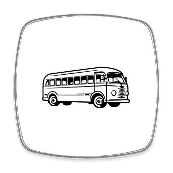 Bus - Magnet carré - blanc - Devant